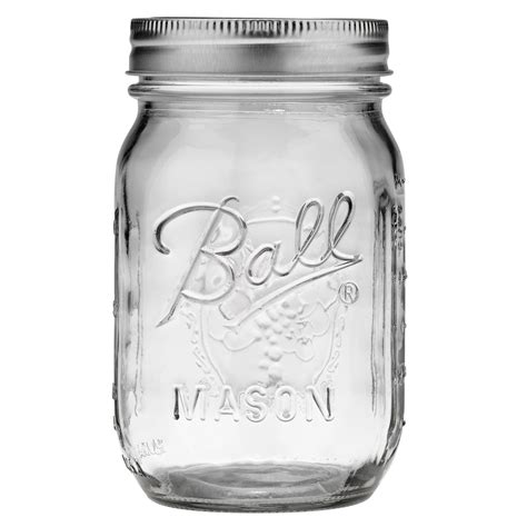 Ball Glass Mason Jar With Lid & Band, Regular Mouth, 16 Ounces, 12 Count - Walmart.com