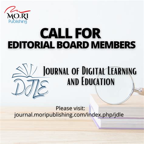 [JDLE] CALL FOR EDITORIAL BOARD MEMBERS – MO.RI