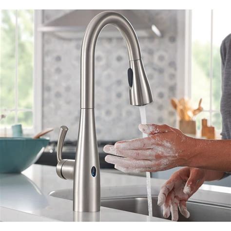 MOEN Essie Touchless Single-Handle Pull-Down Sprayer Kitchen Faucet with MotionSense Wave and ...