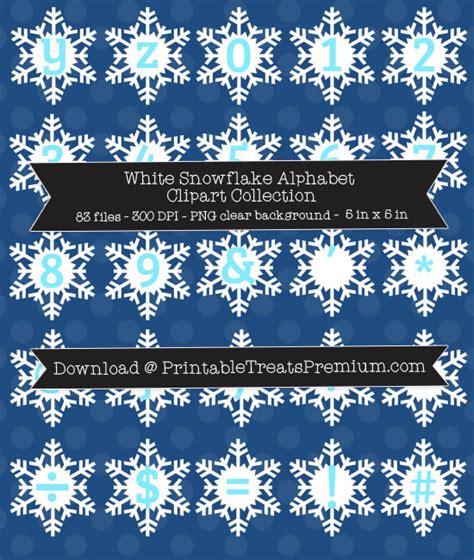 White Snowflake Alphabet Clipart Collection