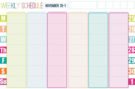 Printable Weekly Calendar - Free Download Printable Calendar Templates