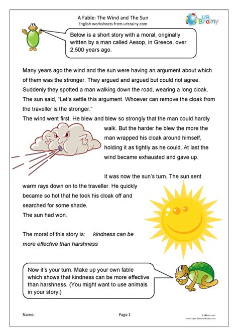 The wind and the sun - Story Writing by URBrainy.com