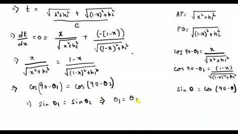 SOLVED: From Fermat's principle, derive the Snell’s (i) law for reflection and (ii) law of ...