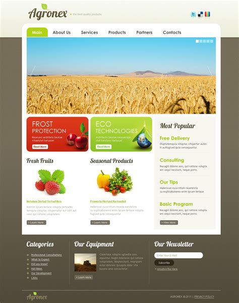 Agriculture Website Template #32855