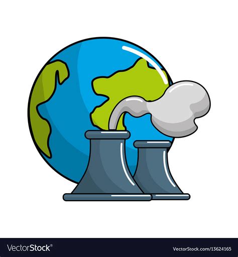 Save planet of pollution factories icon Royalty Free Vector