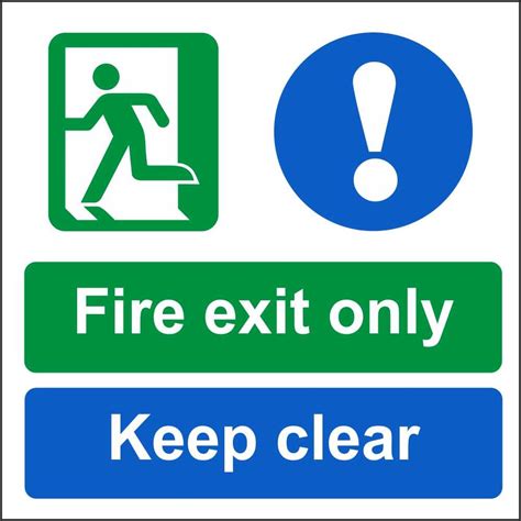 Fire Exit Only Keep Clear Signs | Emergency Escape Fire Safety Signs