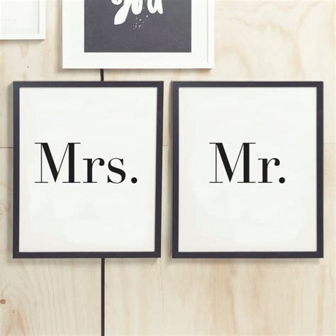 Printable Art Mr and Mrs Wall Art Wall Prints