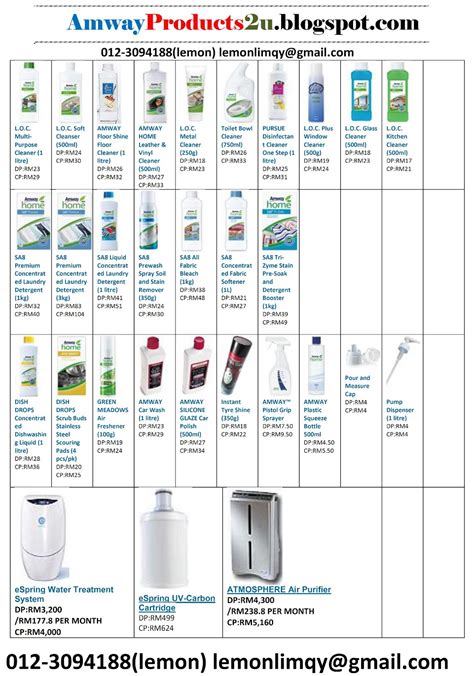 AMWAY PRODUCT PRICE Catalog | Amway Products 2u