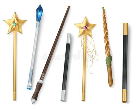 Magic Wand Realistic Set stock illustration. Illustration of show - 183132285