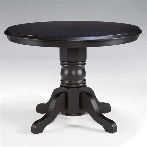 Home Styles 30"H x 42" dia. Solid Wood Dining Table - Black Finish