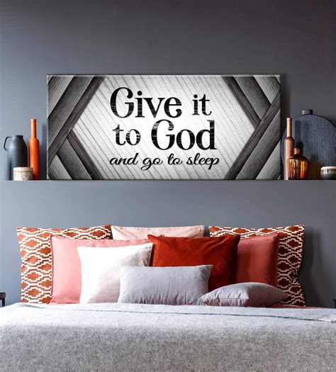 Christian Wall Art: Give It To God V4 (Wood Frame Ready To Hang) | Wall decor living room ...