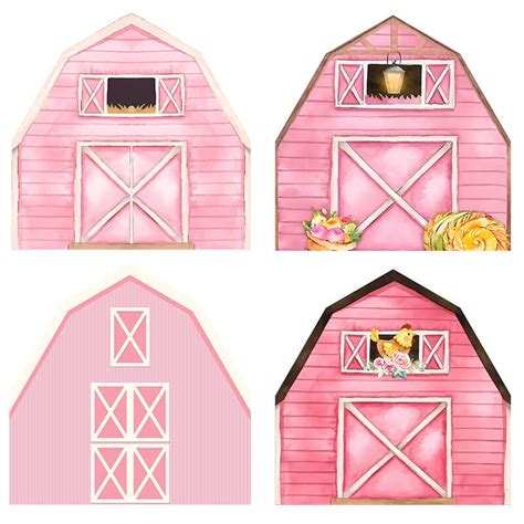 Pink Girls Barn Clipart - Clip Art Library