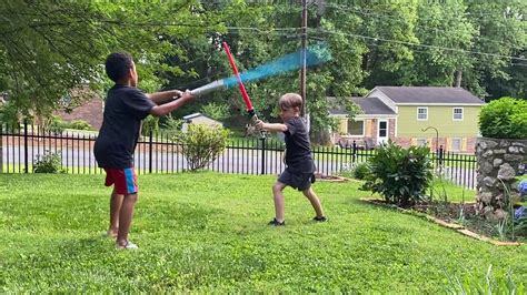 Lightsaber battle!! - YouTube