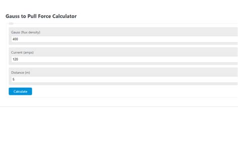 Gauss to Pull Force Calculator - Calculator Academy