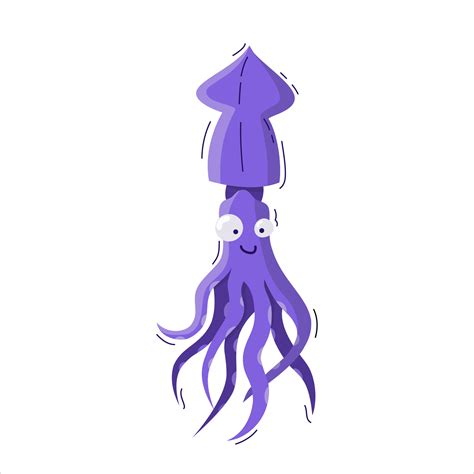 Vector color illustration of a funny squid. 25862138 Vector Art at Vecteezy