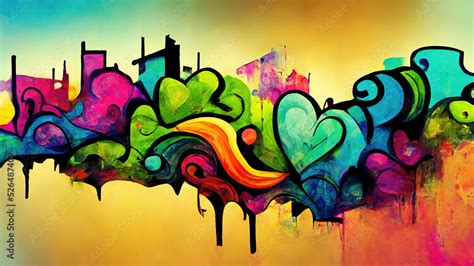 Colorful graffiti as street art wallpaper background texture Stock ...