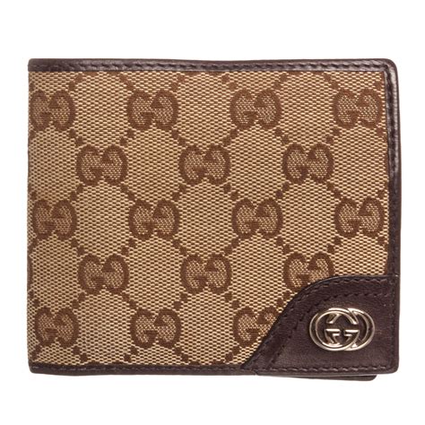 Gucci // Beige Tan GG Canvas Leather Trim Bifold Wallet // 1816712067 // Pre-Owned - Vintage ...