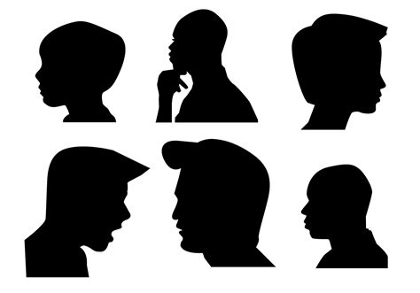 Boys Side Face silhouette 95400 Vector Art at Vecteezy