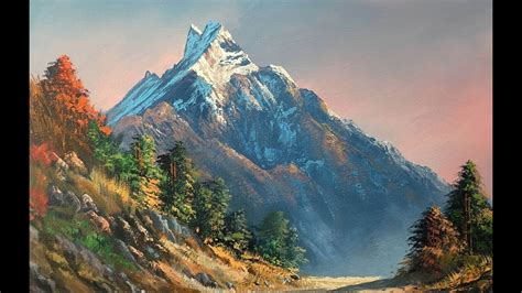 Painting a Beautiful Mountain Landscape with Acrylics | Knife Painting ...