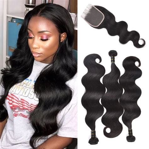 Glamorous Remi Hair Brazilian Virgin Hair with Closure Body Wave ...