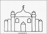 Masjid Drawing Coloring Pages sketch template
