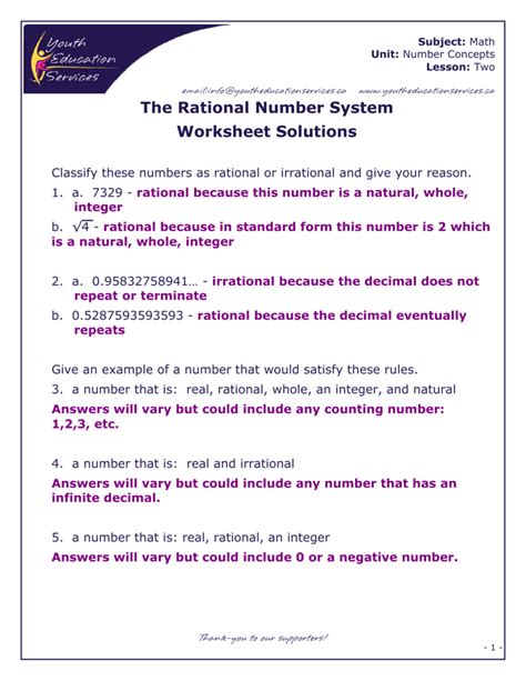 Real Number System Worksheet – Zip Worksheet