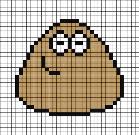 Pou (fully grown) Pixel Art | Pixel art pattern, Easy pixel art, Pixel ...