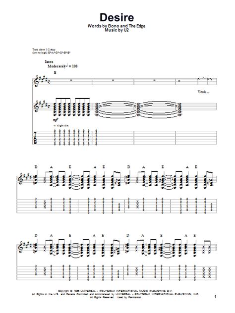 Desire by U2 - Guitar Tab Play-Along - Guitar Instructor