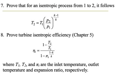 Solved 7. Prove that for an isentropic process from 1 to 2, | Chegg.com