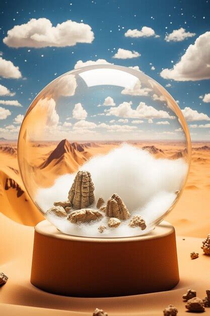 Premium Photo | Snow globe with a desert