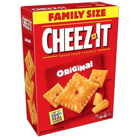 Cheez-It Baked Original Cheese Crackers Family Size, 21 Oz. - Walmart.com