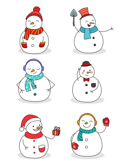 Cartoon Drawing Minimalist Winter Dynamic Snowman Stick Figure Gif Elements PNG Images | PSD ...