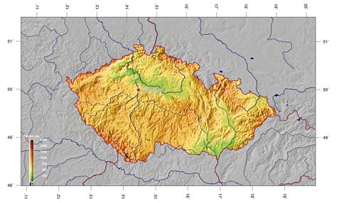 Czech Republic Physical Map - Cities And Towns Map