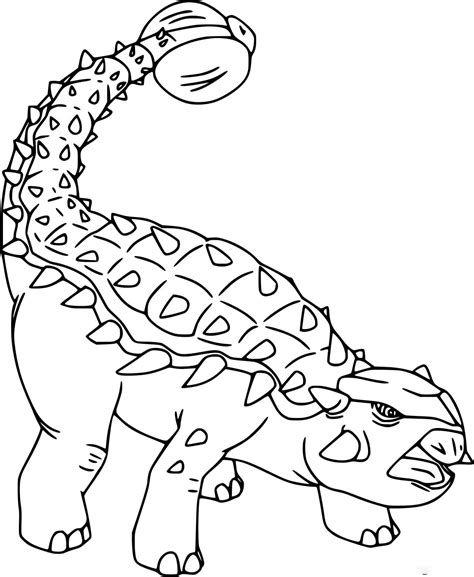 Simple Ankylosaurus Dinosaur Coloring Page - Free Printable Coloring Pages