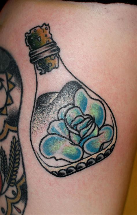 rose in a bottle tattoo by noodles by noodlestattoo on DeviantArt