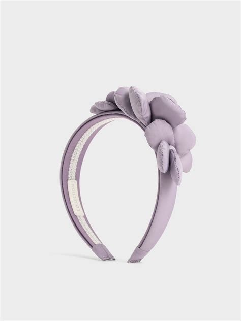 Lilac Flower-Embellished Hair Band - CHARLES & KEITH UK