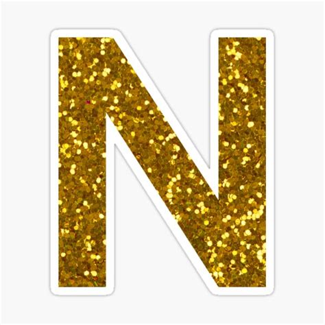 Letter N Glitter Stickers for Sale | Glitter stickers, Gold letters ...