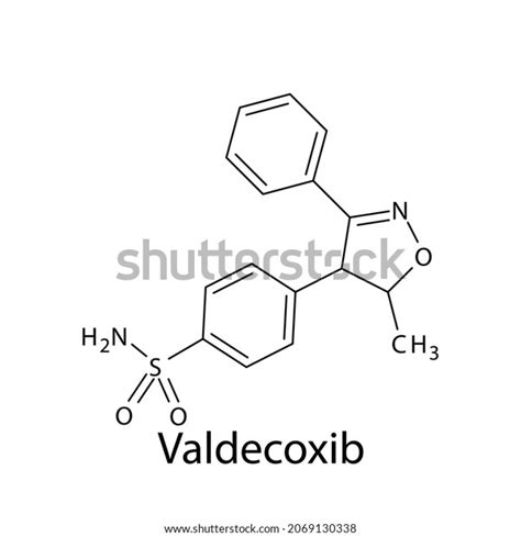 Valdecoxib Molecular Structure Flat Skeletal Chemical Stock Vector (Royalty Free) 2069130338 ...