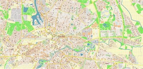 Odense Denmark Map Vector City Plan High Detailed Street Map editable ...