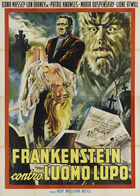 Bloody Pit of Rod: FRANKENSTEIN MEETS THE WOLF MAN (1943) Poster Art and Ad Images