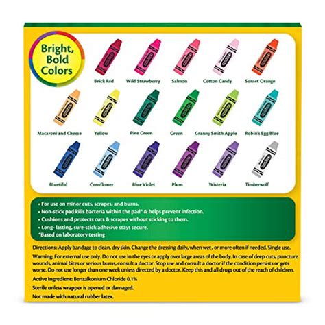 Crayola Shaped Antibacterial Kids Bandages, 100 CT | Great for Birthdays, Party Supplies ...