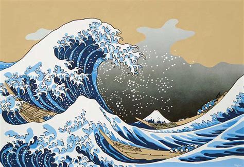 The Great Wave - japanese iconic painting, great wave, seascape painting