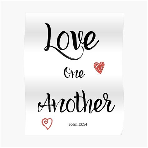 "Love One Another - Christian Bible Verse Quote" Poster by PinkCrushed | Redbubble