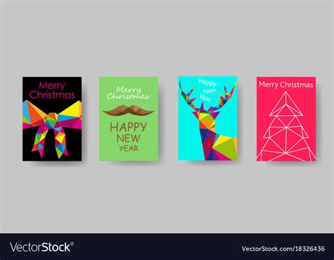 Colorful holiday christmas cover design template Vector Image