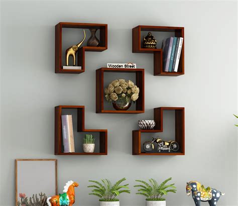 Buy Tiber Wall Shelf (Honey Finish) Online in India at Best Price ...