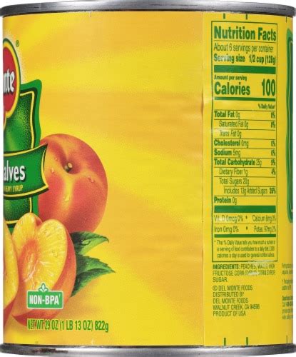 Del Monte® Yellow Cling Peach Halves in Heavy Syrup, 29 oz - Food 4 Less