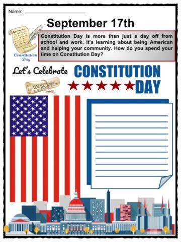 Constitution Day (Citizens Day) Facts, Worksheets & Information For Kids