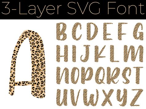 Leopard Print Multi Layer Font SVG Alphabet Clipart Fonts - Etsy