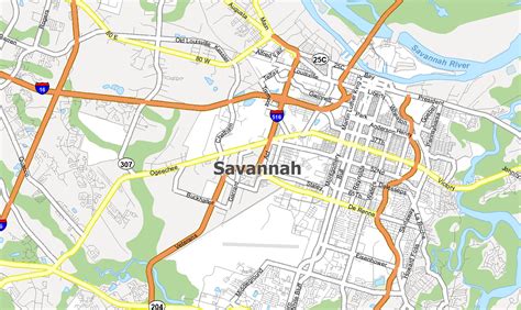 Printable Walking Map Of Savannah GA