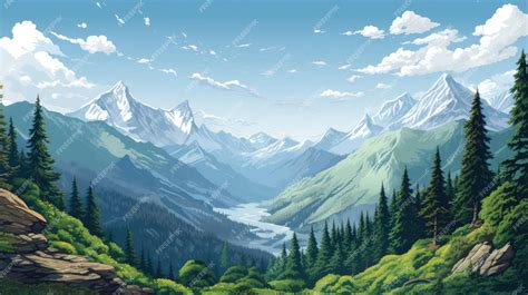 Premium AI Image | Pixel Art Mountain Landscape